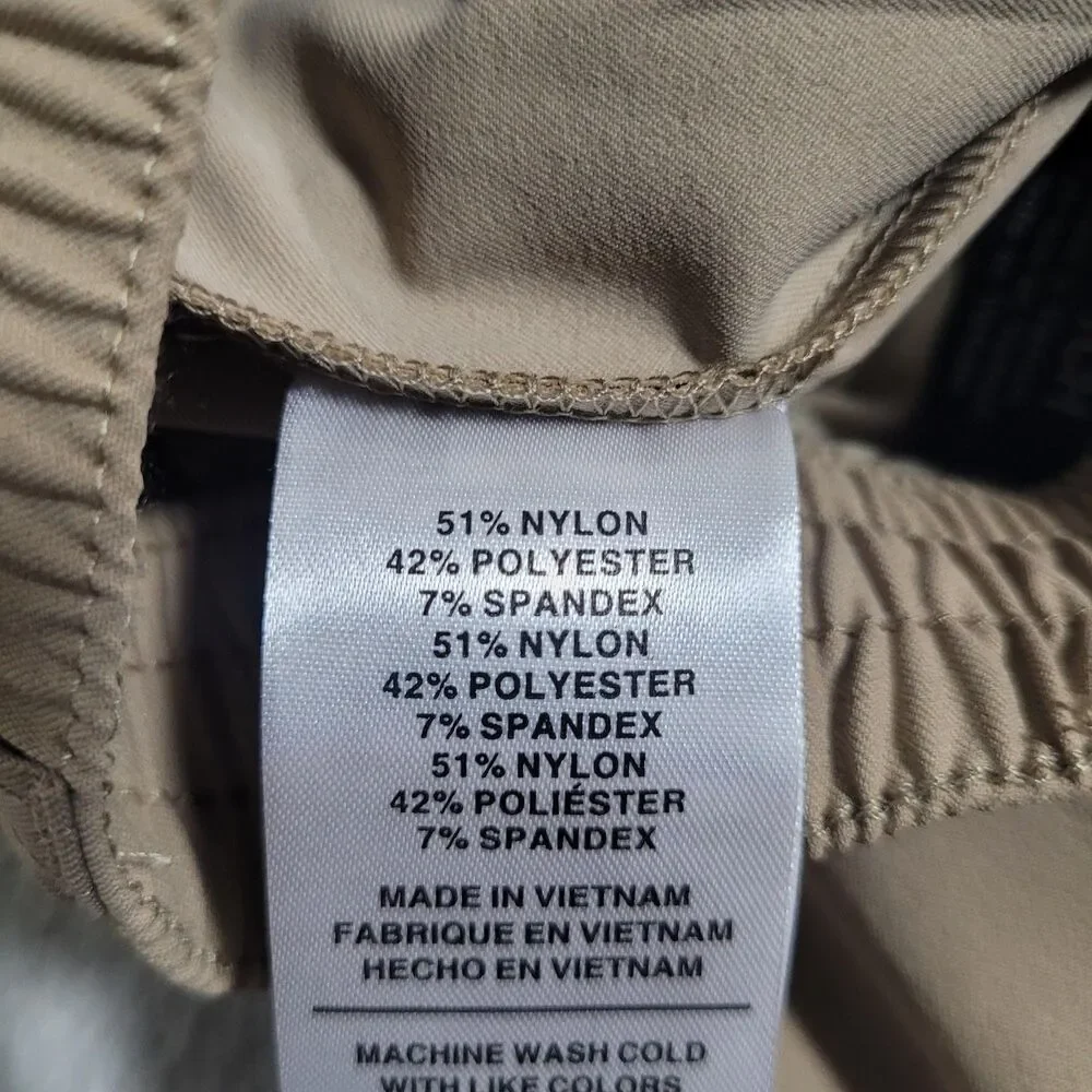 Birdie Bound Jogger Pants Mens Small Beige Golf Performance 4-Way Stretch Pocket